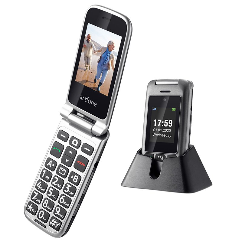 Artfone G6 dual LCD 3G flip senior phone Telephone for the elderly
